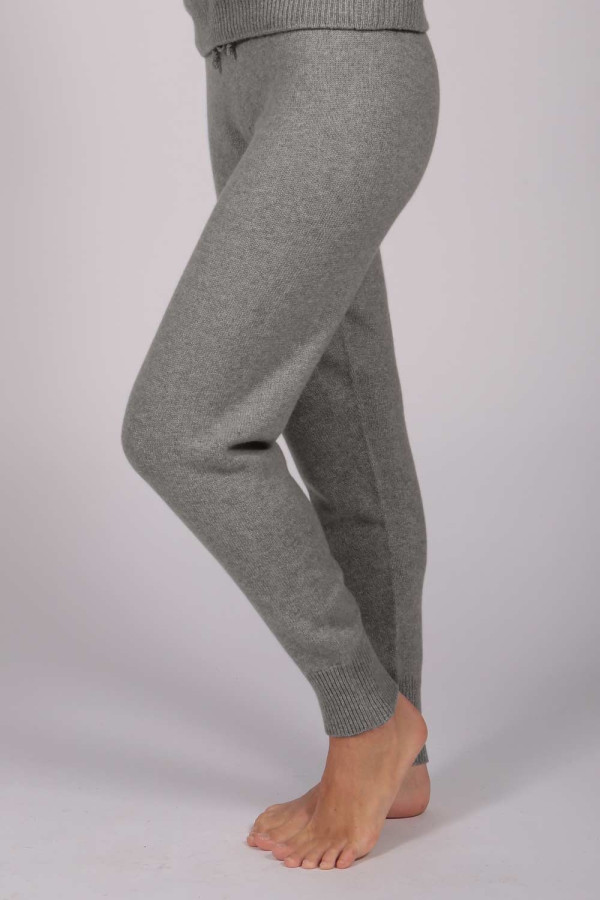 Ladies Cashmere Joggers Pants in gris claro
