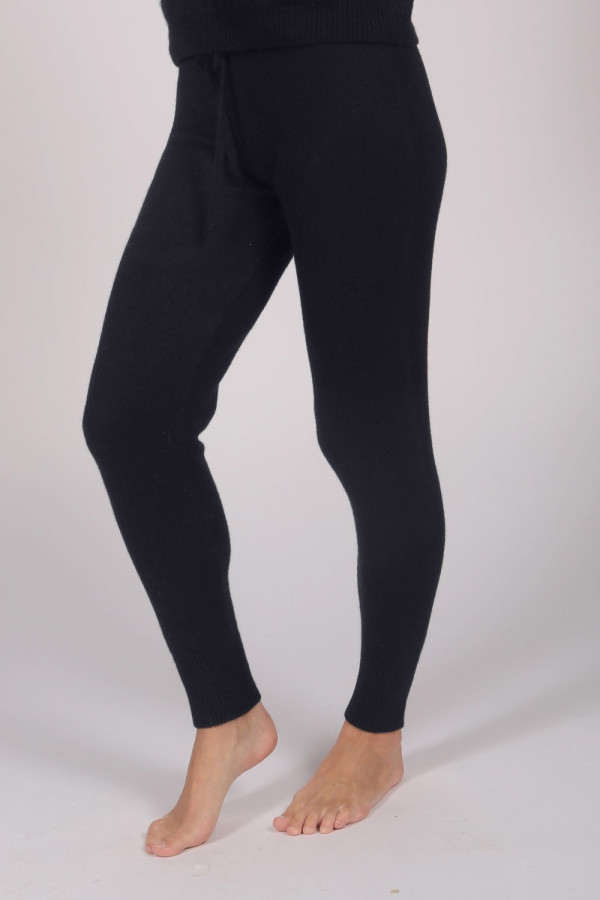 Jogginghose aus reinem Kaschmir für Frauen in navy blau