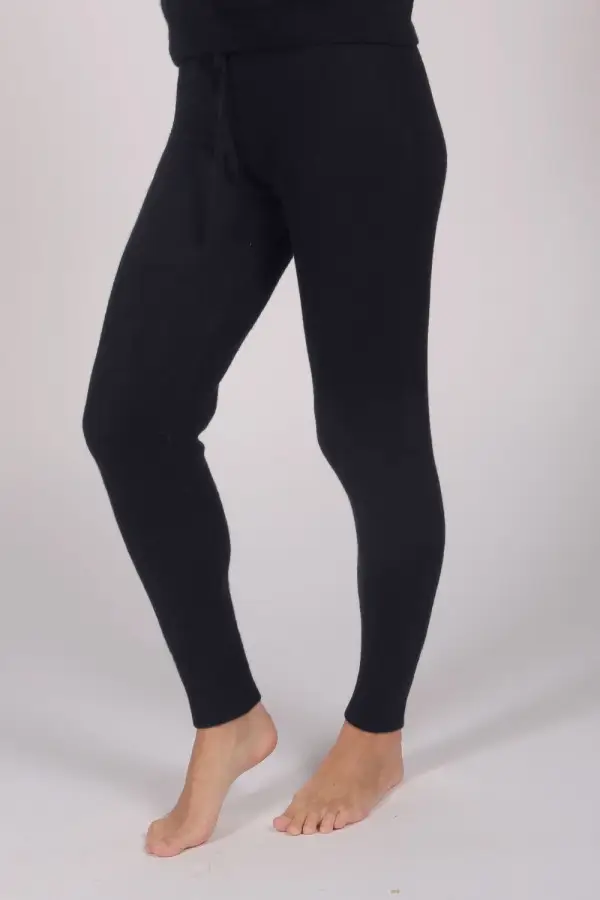 Women's Pure Cashmere Joggers Pants in Navy Blue