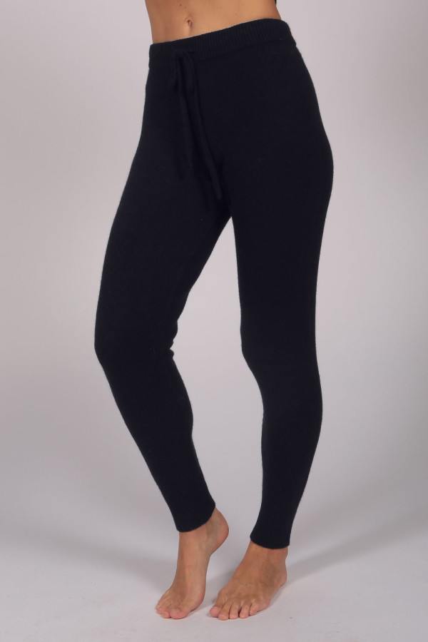 Jogginghose aus reinem Kaschmir für Frauen in navy blau