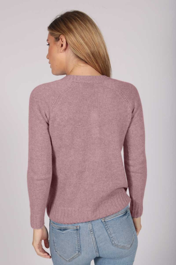 Antique Pink V-Neck Cashmere Sweater