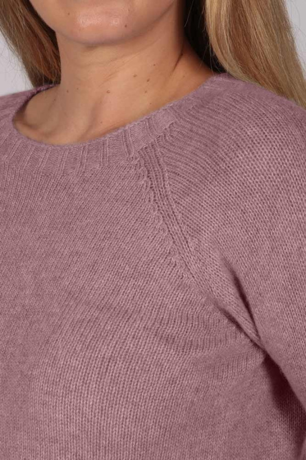 Antique Pink Crew Neck Sweater 100% Cashmere