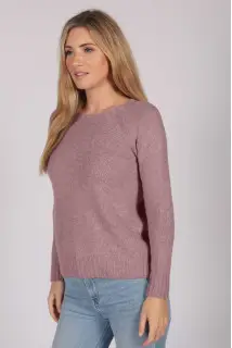 Antique Pink Crew Neck Sweater 100% Cashmere
