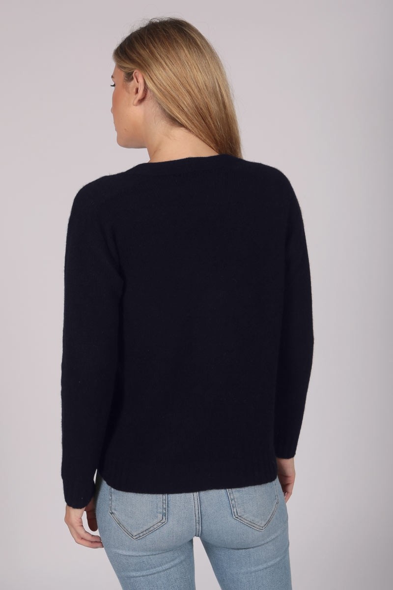 Navy Blue Cashmere Cardigan (Pure) | Italy in Cashmere UK