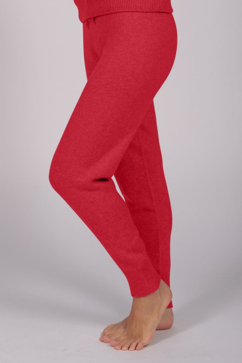 Ladies Cashmere Joggers Pants in Antique Pink