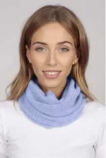 Cashmere Snood in periwinkle blue (100% Pure) | italyincashmere.com