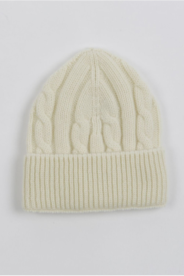Baby cashmere beanie hat cream white