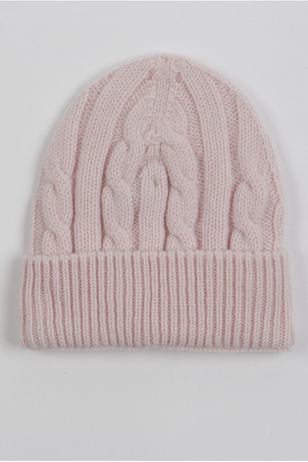 Bonnet en cachemire pour enfants rose bébé