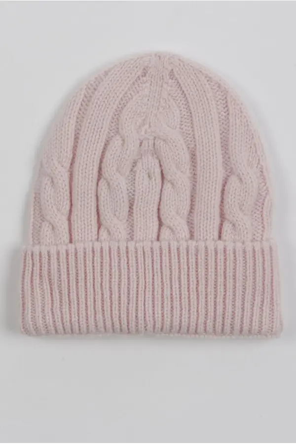 Baby cashmere beanie hat pink