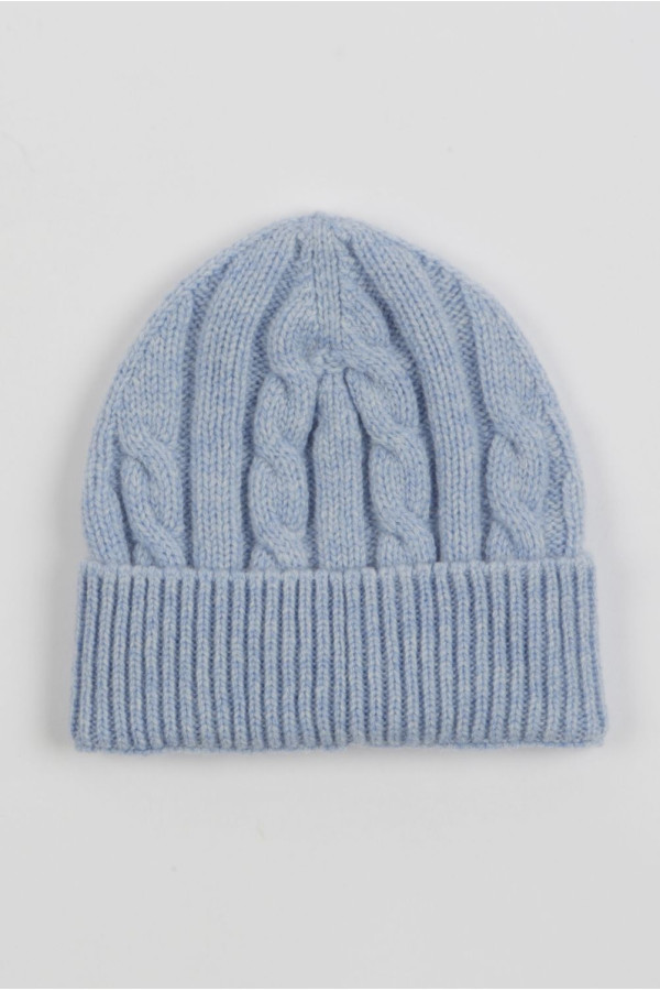 Baby cashmere beanie hat light blue
