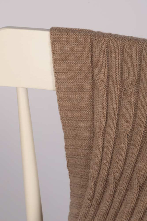 Luxury Pure Cashmere Cable Knit Blanket Throw