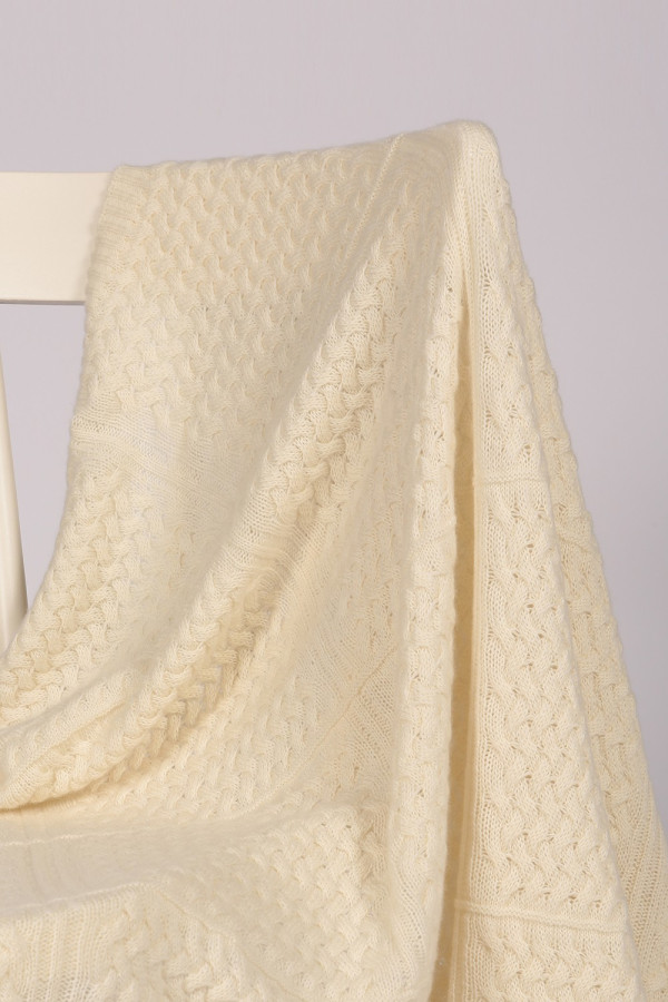 Crossover-Strickdecke aus reinem Kaschmir