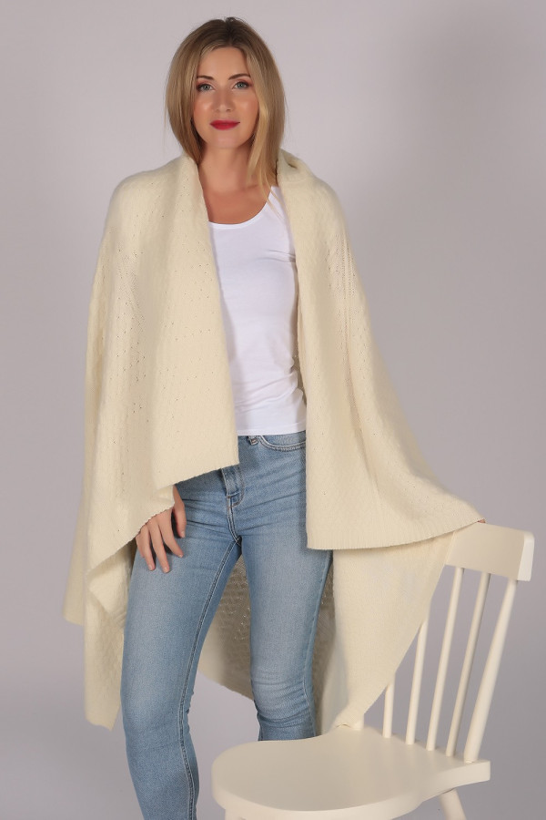 Luxury Pure Cashmere Crossover Knit Blanket Throw