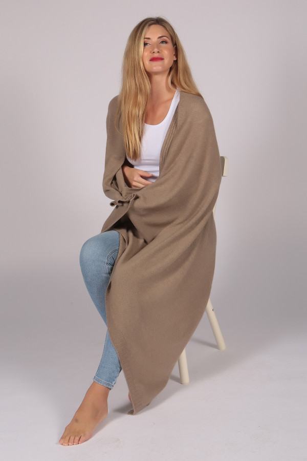Manta de punto liso de cashmere