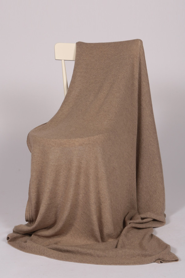 Luxury Pure Cashmere Plain Knit Blanket Throw