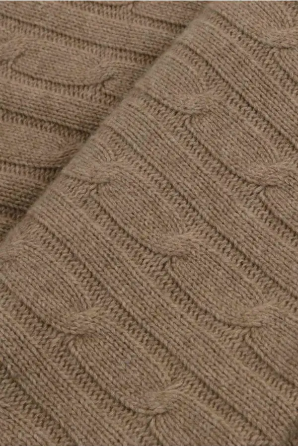 Luxury Pure Cashmere Cable Knit Blanket Throw