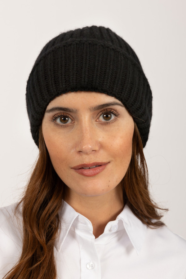 Gorro de Cachemira Gruesa en negro