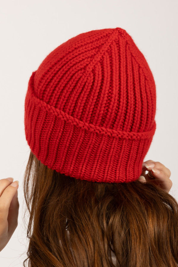 Gorro de Cachemira Gruesa en rojo