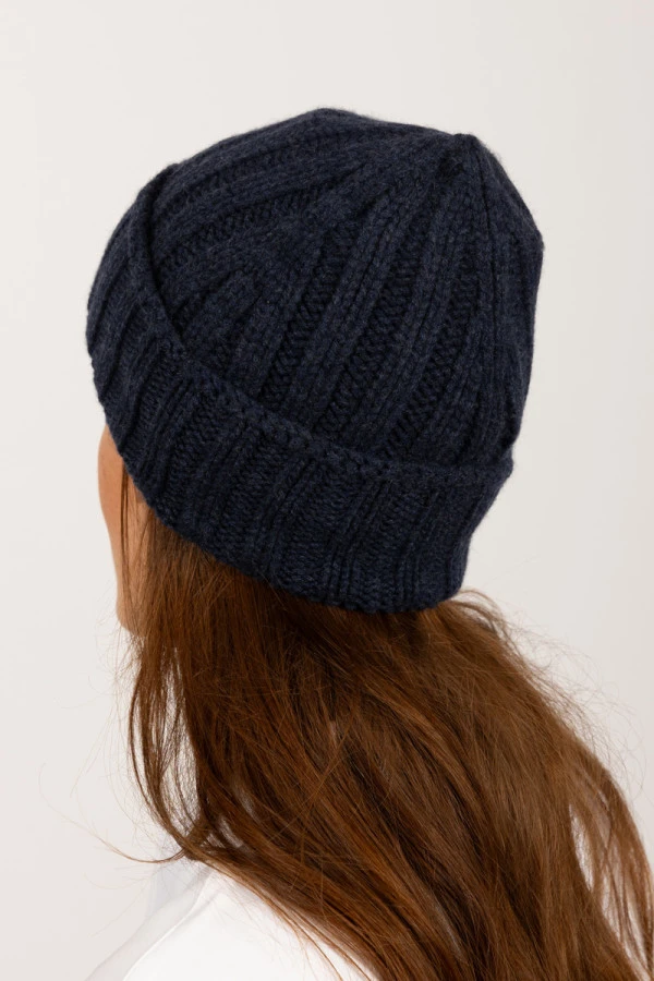 Bonnet en cachemire côtelé épais en [couleur]