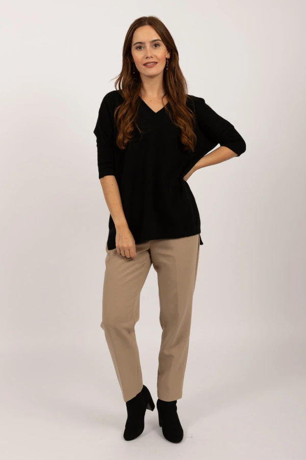 Pure Cashmere short sleeve jumper in charcoal grey