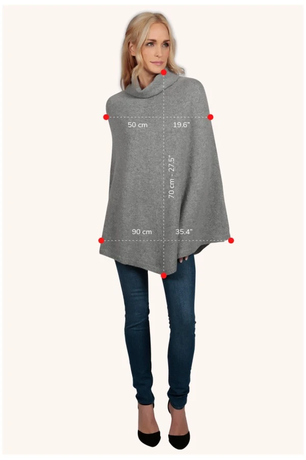Camel Brown pure cashmere roll neck poncho cape